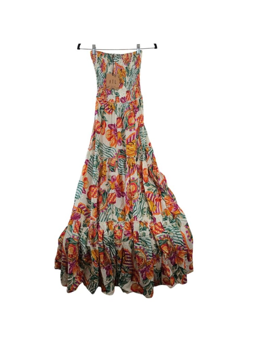 NEW Abel The Label Anthropologie Women's Maxi Dress Boho Multicolor Sz XS